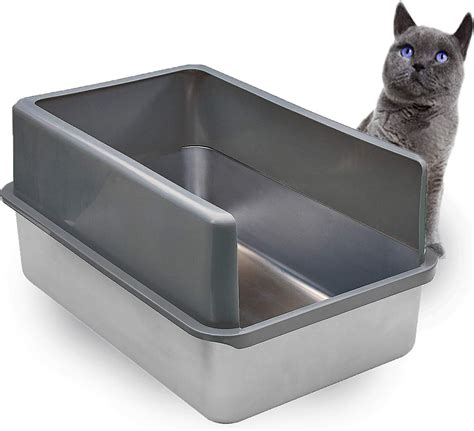 chewy metal litter box|closed kitty litter box.